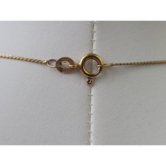 14K Yellow Gold Jade & Diamond Pendant on Flat Twisted Cable Chain Necklace