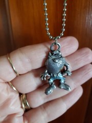Vintage Taz Pewter Necklace Tazmanian Devil Warner Brothers 1995 Cartoon