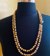 Vintage Miriam Haskell Faux Pearls ‘Russian Gold’ Finish – Double Strand – VGUC