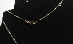Vintage Gold Tone Dainty Tube Station Necklace Spring Ring Clasp 16-19″ Adj Unbr