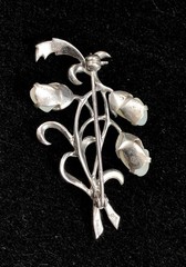 Vintage Antique 935 Sterling Baby Tooth Pearl Marcasite Brooch Pin