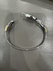 Vintage Silver And Gold Avon Hook Bangle Bracelet with Box