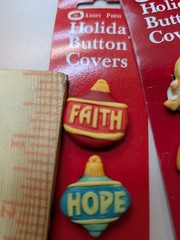 Vtg Button Cover Christmas Holiday Brooch Lot Wreath Holy Religious Ceramic x 15