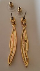 Vintage REVLON Gold Tone Dangle Pierced Earrings Retro & Rare