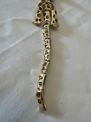 VTG Articulated Leopard Shoulder Brooch Gold Tone Amber Enamel Big Cat Pin 1980s