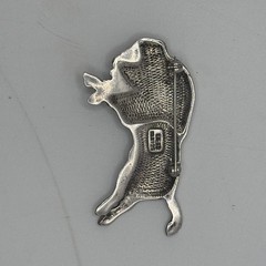 13g Sterling Silver 925 Charging BUFFALO Brooch or Pin Pendant Combination 2.25”