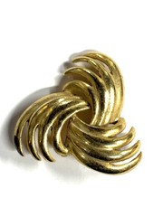 Vintage Unbranded Goldtone Spiral Pinwheel Flower Brooch/Pin