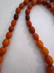 Antique Natural Butterscotch Egg Yolk Baltic Amber 36″ Bead Necklace Approx 100g