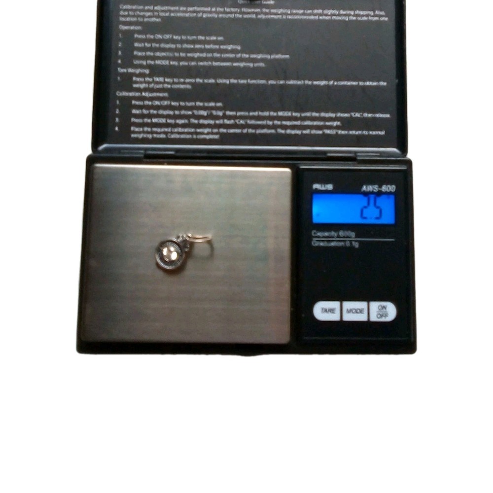 Vintage C&H 925 Sterling Silver Filigree Bezel CZ Pendant 2.5 Grams Pre-owned