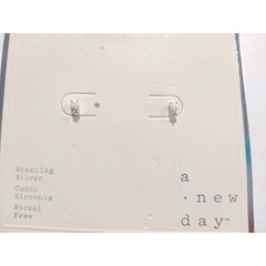 A New Day 925 Sterling Silver CZ Dainty Stud Earrings Nickel Free ES1