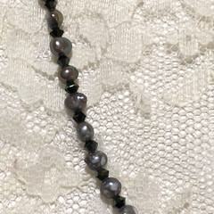 Vintage Freshwater Pearl Necklace Sterling Silver Toggle Clasp Gray Dainty
