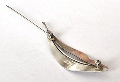 Brooch Leaf 835 Silver THEODOR KLOTZ Pforzheim “TEKA” Z762