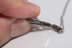 Antique Circa 1920s Art Deco 18k Gold Natural Diamond Pendant Necklace