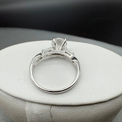 Vintage Silver Tone CZ Engagement Band Wedding Set Ornate Cocktail Ring Size 8.5