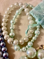 Vintage Pastel Blue Pearl 6pc Mixed Jewelry Lot