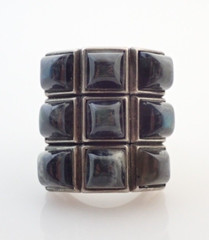 Vintage David Andersen D-A Signed Norway BIG Modernist Labradorite Sterling Ring