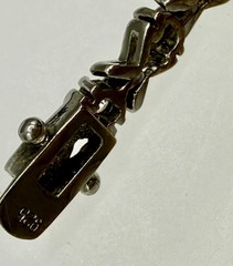 ESTATE STERLING SILVER 925 XOXO CZ PRONG SET STONES TENNIS BRACELET