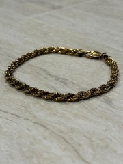 VTG KC Gold Vermeil Choker Necklace Chain Rope 925 Sterling Silver Italy Twist