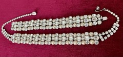 GORGEOUS SPARKLING VTG WEISS RHINESTONE & FAUX PEARL NECKLACE AND BRACELET SET