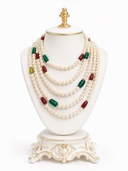 Kenneth Jay Lane Layered Lucite Pearl Necklace