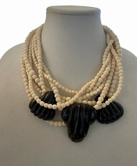 Gerda Lynggaard Monies Vintage Polished Bovine Bone And Horn Statement Necklace