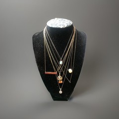 b53. 925 Sterling, GF, Mix material, Enamel, Pearl, Stone 8 chain Necklaces.