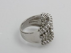 Ross Simons Sterling Silver Ring CZ Cocktail Statement Vintage Size 7