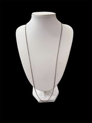 Vintage Israel 925 Sterling Silver 24″ Curb Chain Necklace – 5g – Dainty & Long