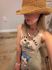 Vintage Boho Genuine White Howlite & Natural Shell Layered Necklace Set