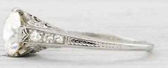 Art Deco Style 1.38Ct Round Cut Lab Created Diamond 925 Silver Engagement Ring