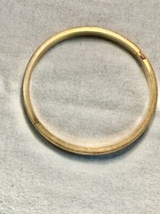 2 MONET Signed bracelets gold tone metal bangle 1 12k GF Marathon hinged TX311