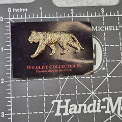 Vintage George G Harris Tiger Pin 24K Gold Plated Pewter Wildlife Collection
