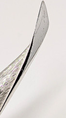 Vintage Trifari Brooch Silver Tone Modernist Twisted Ribbon 3.5 in Textured
