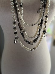 Faux Pearl Necklace Long Strand