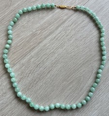 Vintage Hand-Knotted India Jade Adventure Bead Necklace 24”