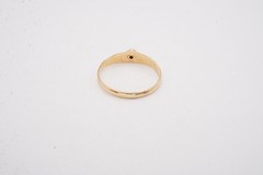 Vintage 10k Yellow Gold Green Glass Stone Childs Ring Size 2