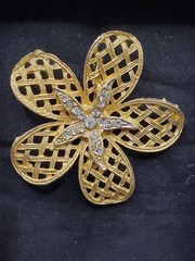 Vintage J J Pin Gold Vermeil ( I Believe ) Please Read Full Descript Ty