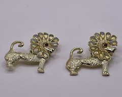 Lion Floral Mane Brooch Pin Fashion Jewlery Gold Vintage Style 1.25″Lot Of 2