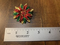 Vintage 20PC Lot Of Christmas Brooches, Pins, Button Covers, And Accent Pieces
