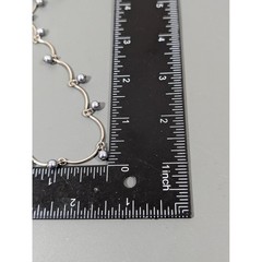 Avon Silver Tone Station Necklace Dangling Bead Drops Minimalist 18″
