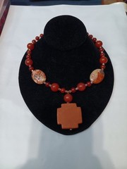 beautiful vintage Southwestern polished Colorful multi-stone Beaded necklace