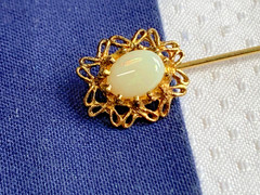 Vtg – Antique Stick Pin Lot Enamel Rhinestone Cloisonne Locket Costume Jewelry