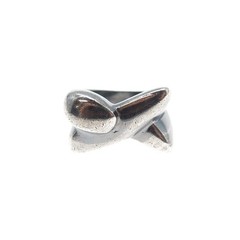 N&D ONDERDONK 925 Sterling Silver Vintage Modernist X Oxidized Ring Size 6.75