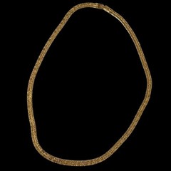 VTG Gold Plated Flat Chain Necklace Nugget Textured Heart Reversible Signed 20″