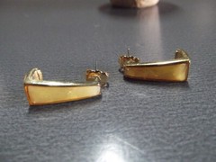 1 Pair Old .75″in Metal Gold Tone Lemon Bars Stud