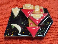 Vintage House Pins by Lucinda Night Time Home Crescent Moon in Sky Pin / Brooch