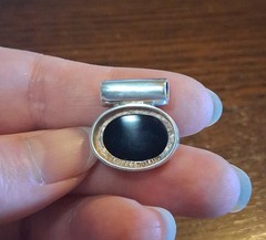 Vintage 90s Sterling Black Onyx Slide Pendant 5.8g See Pics/Description