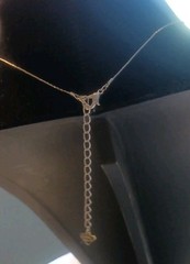 Vintage Cookie Lee Elegant 14″ Silver tone Red Rhinestone Branched 2″ Lariat