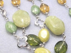 Green Long Plastic And Glass Beads 42in.