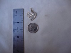 VINTAGE VALENTINE’S DAY HEARTS ON HEART W/SPARKLY DIAMOND CUT SILVER 925 PENDANT